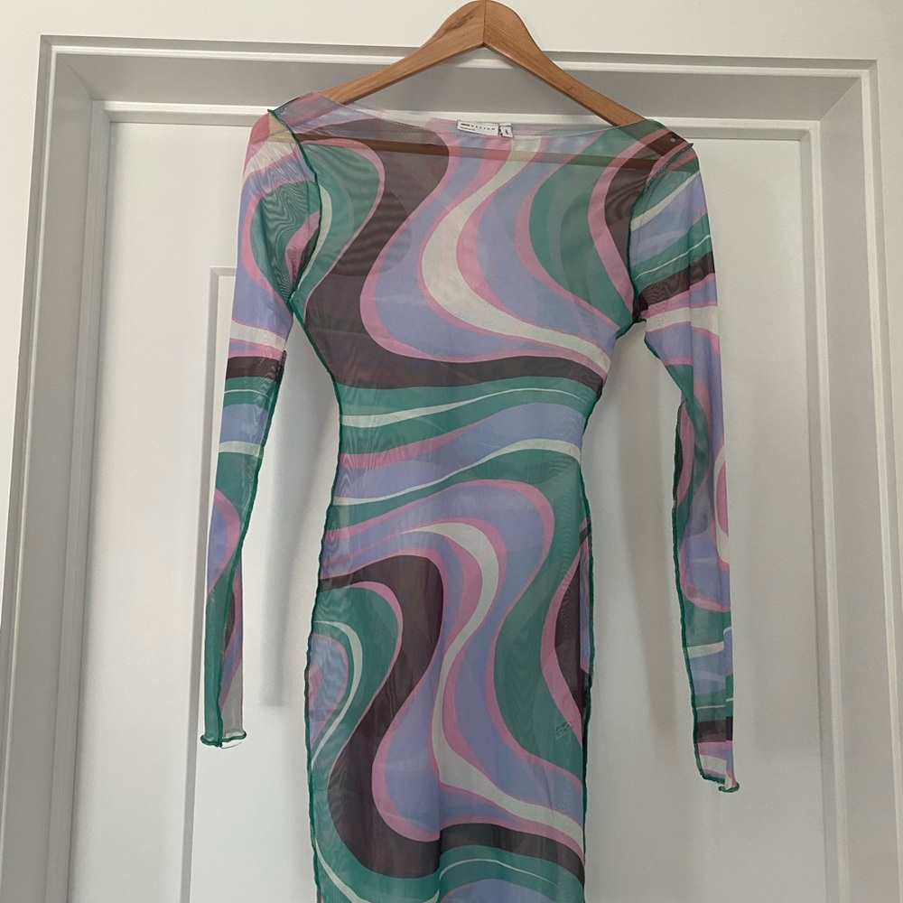 ASOS Swirl Mesh Mini Dress